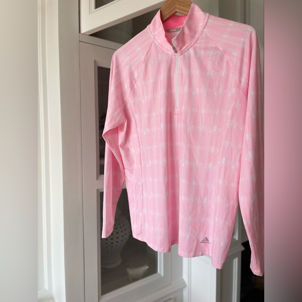 NEW ADIDAS Golf Women’s Athletic Pink Quarter Zip Size XL - Picture 5 of 5